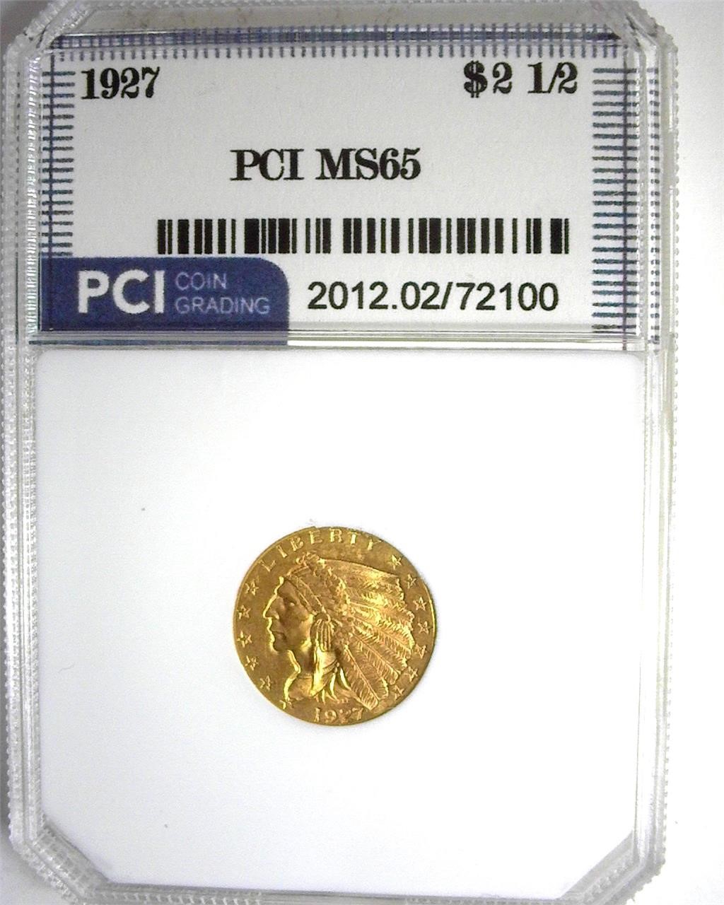 1927 Gold $2.50 MS65 LISTS $2150