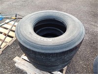 Pair of Bridgestone float tires; size: 425/65R22.5