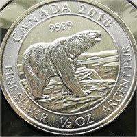 2015 CANADA $2 SILVER COIN POLAR BEAR