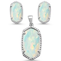 Sterling Silver White Opal Creation Set