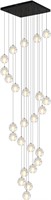 25-Lights Square Large Chandelier 14 Feet