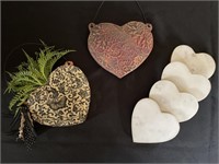 Hearts Pottery Wall Pockets & Marble Coasters (6)