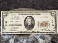 1929 Merchants Nat'l Bank Fort Smith Ark $20 Note