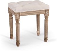 VONLUCE Ottoman Stool  15 in High  Beige  with Pad