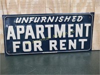 VINTAGE EMBOSSED APARTMENT FOR RENT SIGN