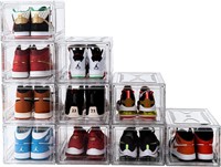$166  Clear Shoe Boxes Stackable, 14.96 x 10.24