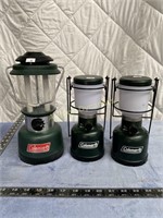 3 Coleman Battery Operated Lanterns