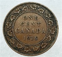 5x GROS SOUS 1¢ du CANADA 1913-1916-1917-1918-1919