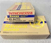 (100) Rnds 45ACP, Winchester Ranger, 230 Gr JHP