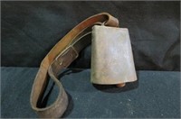 VINTAGE COW BELL W/LEATHER STRAP