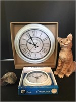Wall clocks plaster cat statue 13 inches tall and