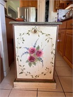 Handpainted Floral Wastebasket Box