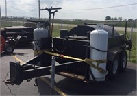 Heated asphalt distributor trailer