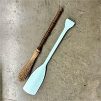 Painted Oar w/ Decorative Broom