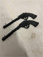 Set of two revolver themed key hooks