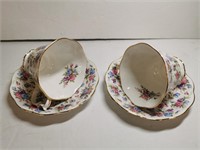 Two Royal Albert Tea Cups and Saucers