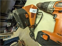 Ridgid Drill - 18v battery Charger & Extra Battery