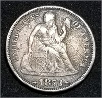 1873 Arrows Seated Liberty Silver Dime