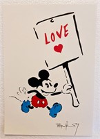 Banksy Handmade Ink Drawing On Carboard