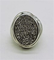 Sterling Druzy Ring