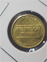 Mini restroom token