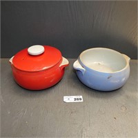 Hall Pottery Casserole Dishes - (1) Missing Lid