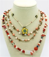 (3) Handmade Beaded Necklaces