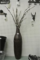 Leather Look Vase w/ Pussy Willows