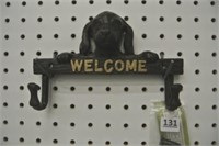 Cast Iron Dog Welcome Sign w/Hooks