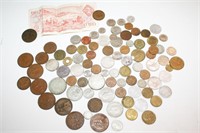 Large Lot of Foreign Coins & Currency, Some