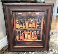 Wine Framed Art 29x33 in Wet Bar Area