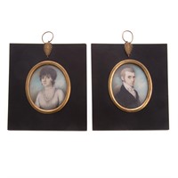 Irish School. Pair of miniature portraits