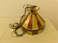 Antique stained glass hanging light