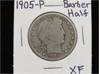 1905 P BARBER HALF DOLLAR 90%