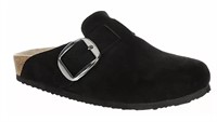 8M MADDEN GIRL SUEDE SLIP-ONS BLACK $60