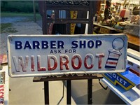 Vintage Barber Shop Wildroot Metal Sign