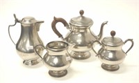 Four piece  Dutch pewter coffee set