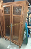 WOOD AND GLASS HUTCH