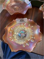 Carnival Glass Footed Bowl