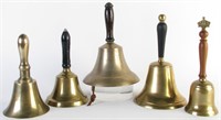 Group of Five Brass Bells
