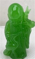 4in Japanese jade green sculpture