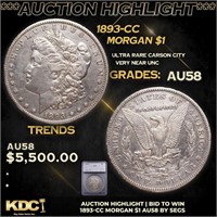 ***Auction Highlight*** 1893-cc Morgan Dollar $1 G