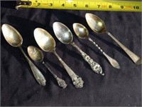 6 Sterling spoons 99 G