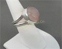Ring: Size 7.75 Rose Quartz, Sterling Silver