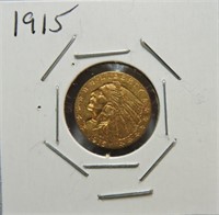 1913 $2 1/2 gold Indian