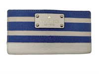 White and Blue Striped Wallet