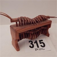 UNIQUE CARVED WOOD CENTIPEDE 12 IN