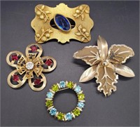 (DT) Vtg. Rhinestone Brooches (1.5" to3" long)