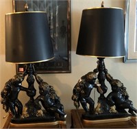F - PAIR OF MATCHING TABLE LAMPS (C23)