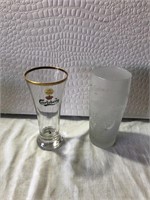 US Marine corps frosted glass cup, 'carlsberg'